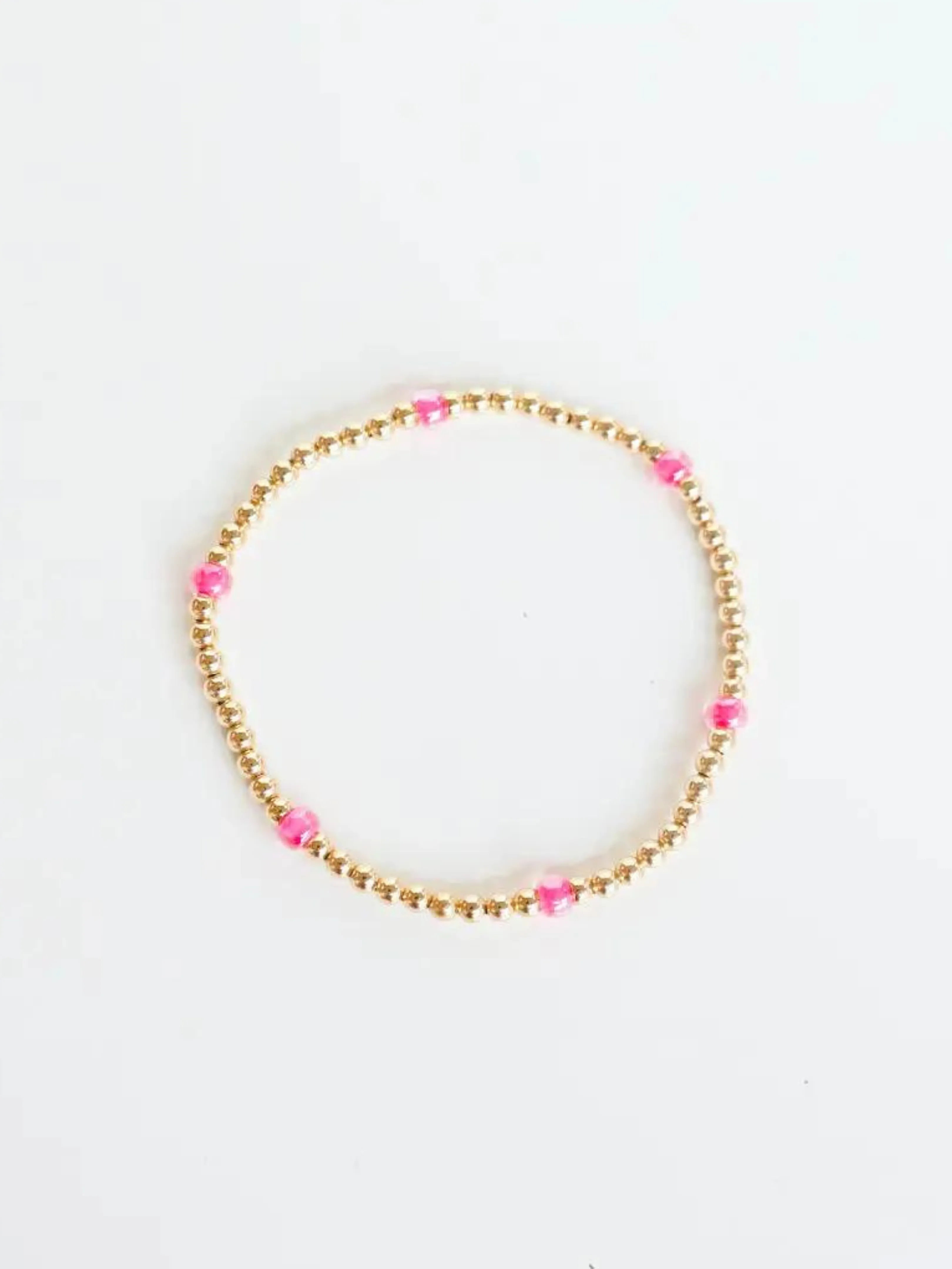 14k Gold Filled - Hot Pink Poppi Bracelet