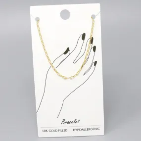 18K Gold Filled Delicate Paperclip Chain Bracelet