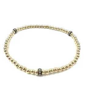 3mm Karma Glitter 14k Gold Filled Bead Bracelet