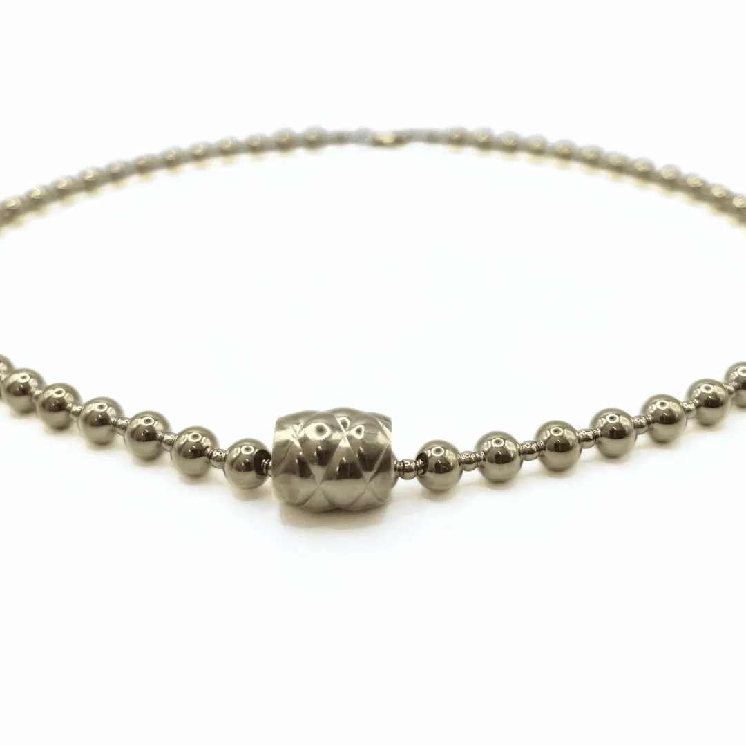 5mm+2mm 14k Gold-Filled Waterproof Dimension Barrel Necklace