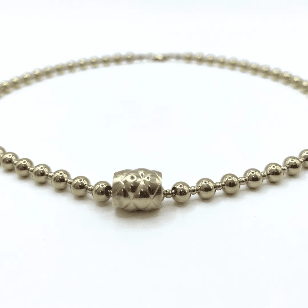 5mm+2mm 14k Gold-Filled Waterproof Dimension Barrel Necklace