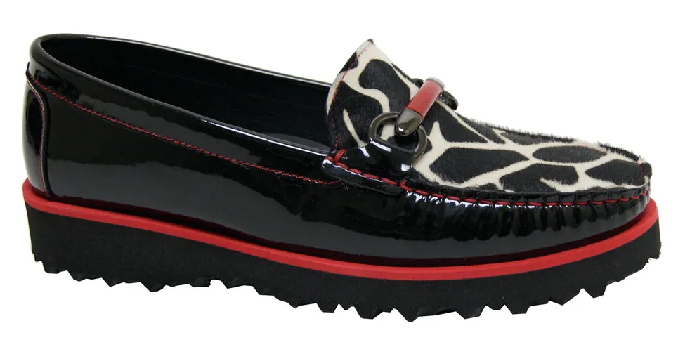 8810 Black and Red Animal Print Loafer