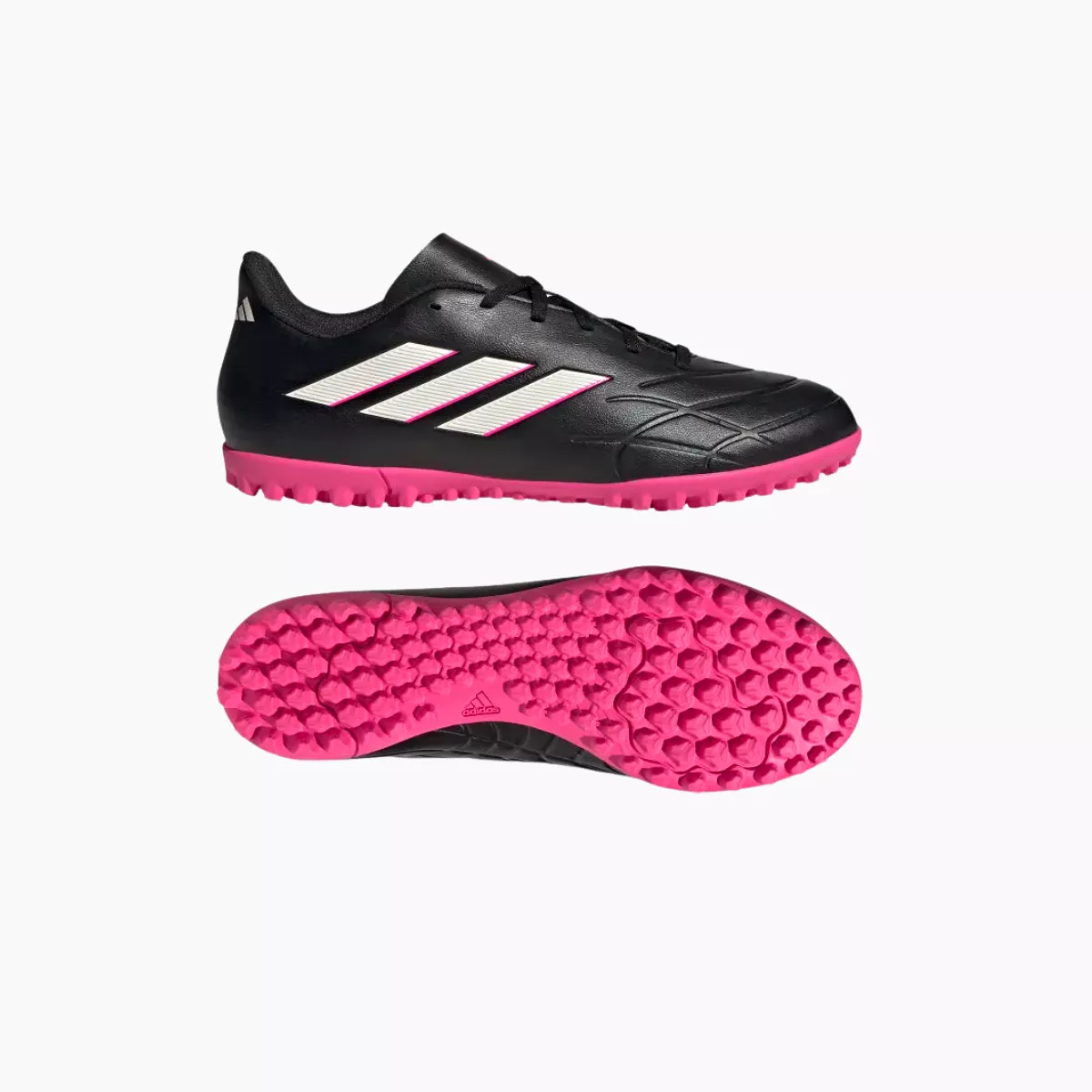 Adidas Chimpunes Copa Pure 4 Synthetic Grass TF Shoes - Core Black/Zero Metallic/Team Shock Pink 2