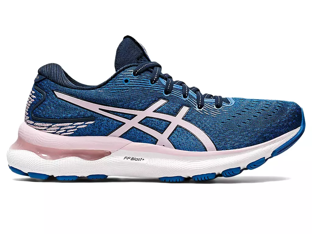 ASICS Women's GEL-NIMBUS 24 WIDE (French Blue/Barely Rose)