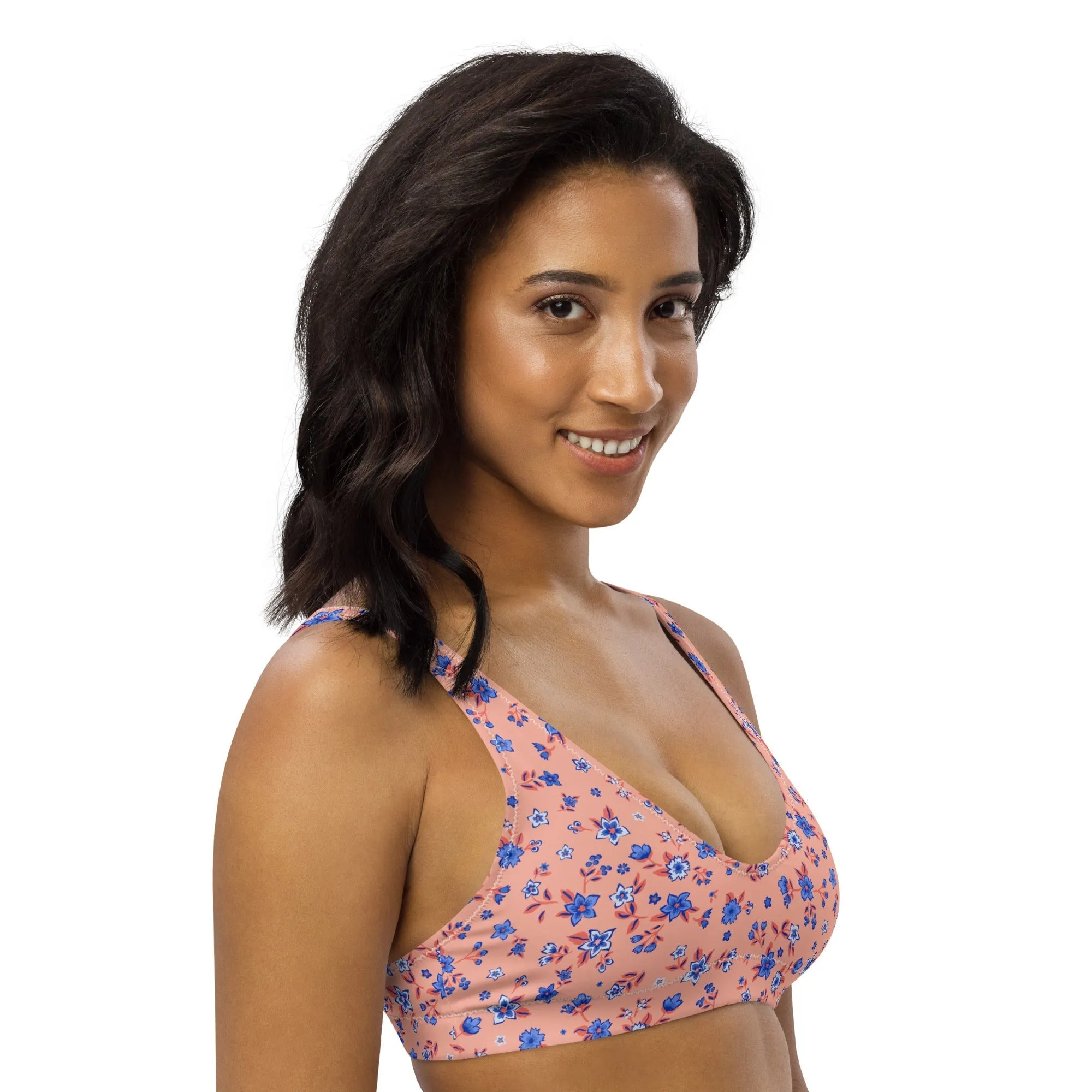 BELLA ECO PADDED BIKINI TOP | APRICOT GARDEN