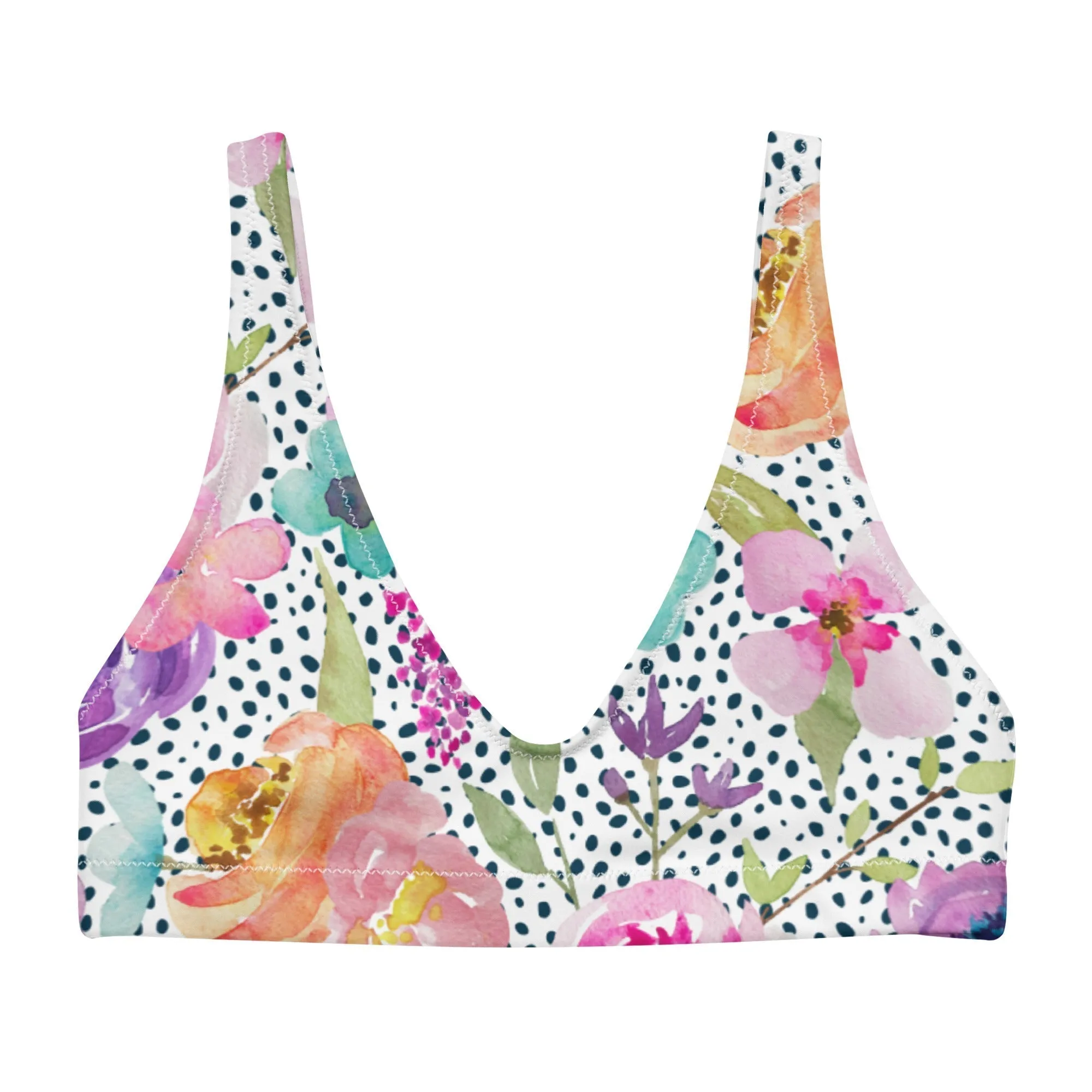 BELLA ECO PADDED BIKINI TOP | RETRO BLOOMS | TOCHKI GARDEN