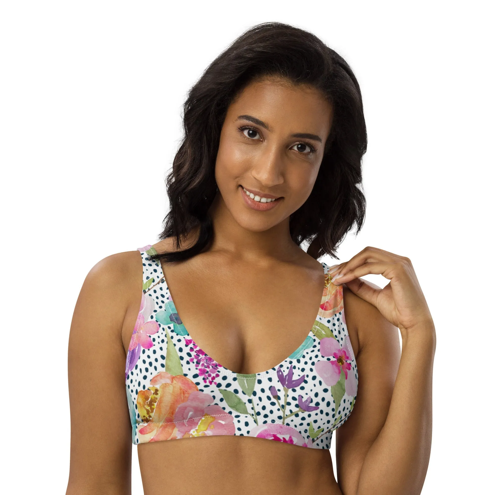 BELLA ECO PADDED BIKINI TOP | RETRO BLOOMS | TOCHKI GARDEN