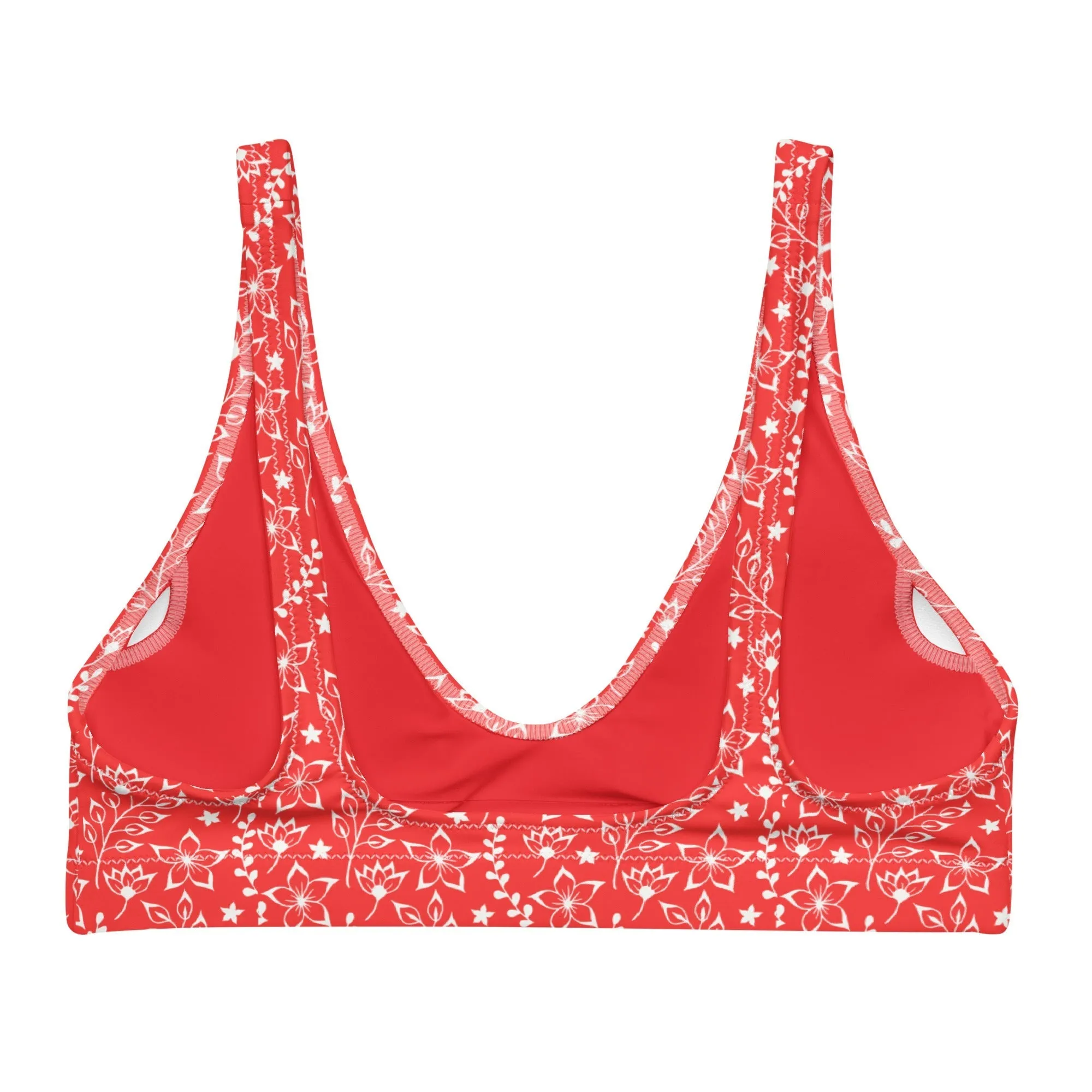 BELLA ECO PADDED BIKINI TOP | -GARDEN PARTY RED