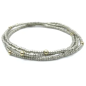 BOHO Bracelet Stack in Platinum + Gold Filled