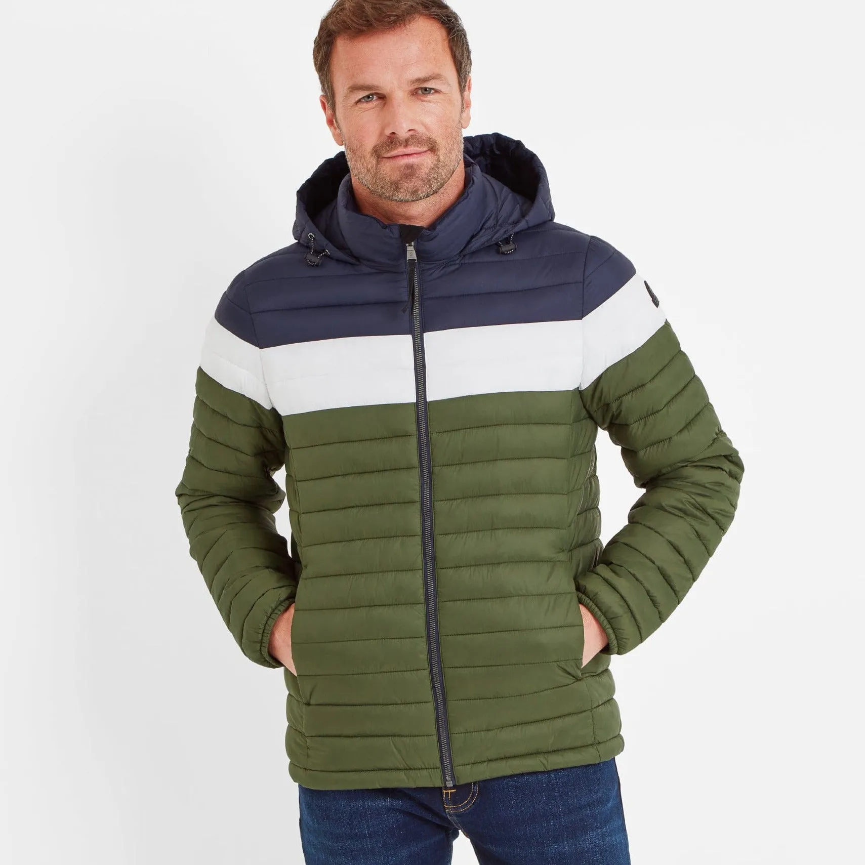 Bowburn Mens Padded Jacket - Khaki/Steel Blue