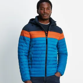 Bowburn Mens Padded Jacket - Peacock Blue/Dark Orange