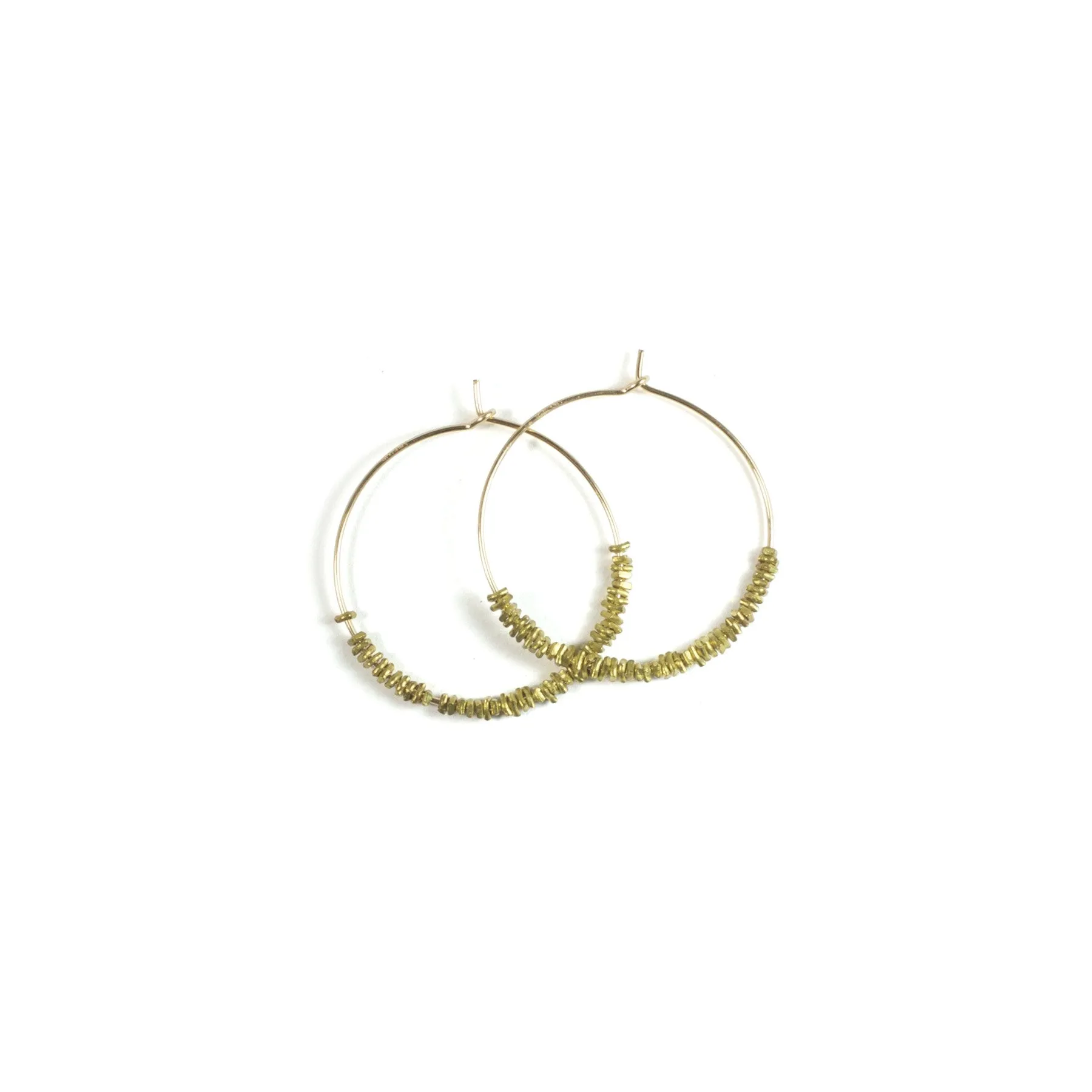 Brass Beaded Hoops