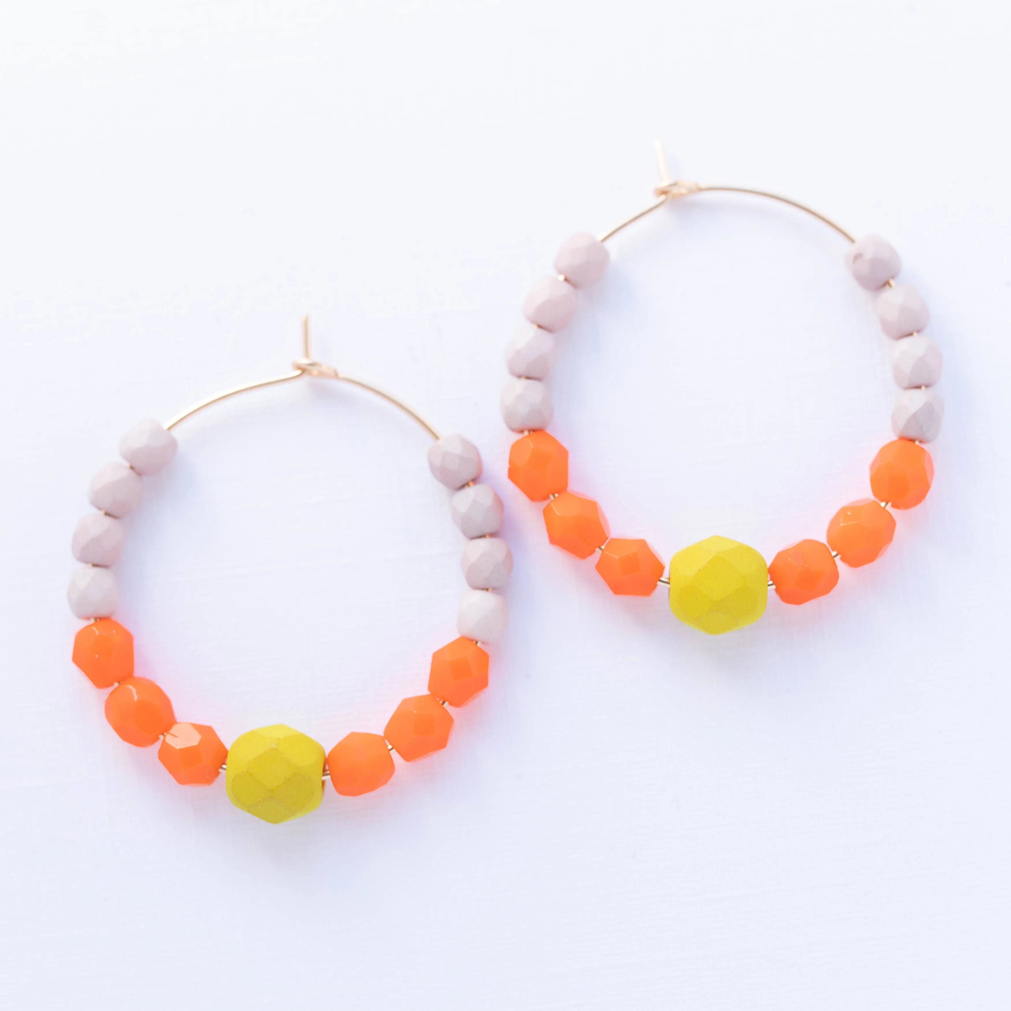 Colorful Beaded Hoops