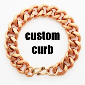 Custom Copper Bracelet Chain Heavy Duty 13mm Cuban Curb Chain Bracelet BC79 Men's Custom Bracelet Chain