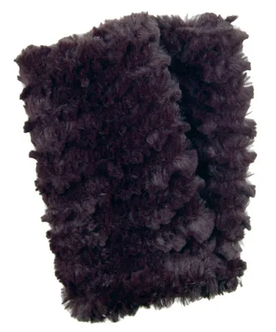 Desert Sand In Midnight Luxury Faux Fur Fingerless Gloves