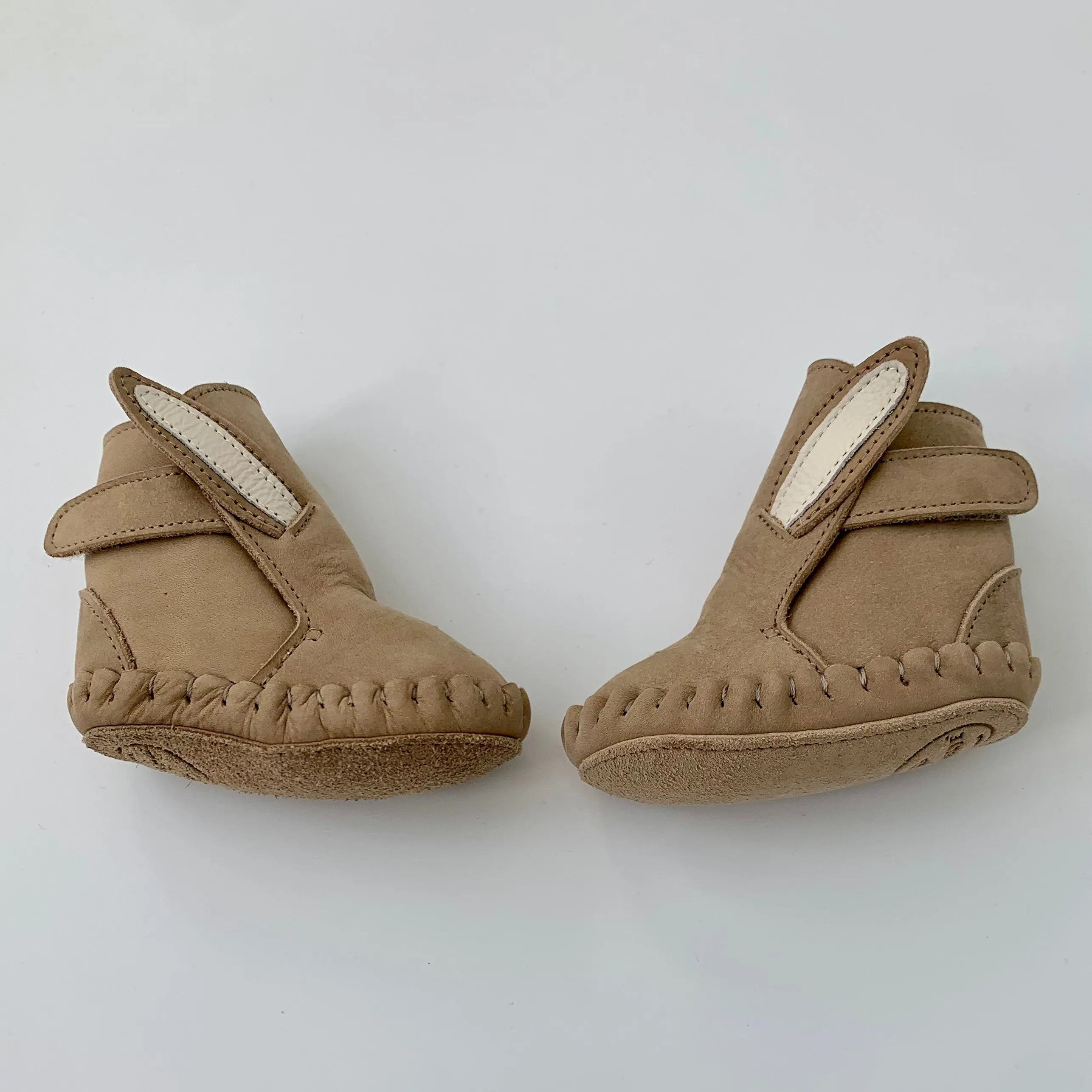 Donsje Suede Bunny Booties: 0-6 Months