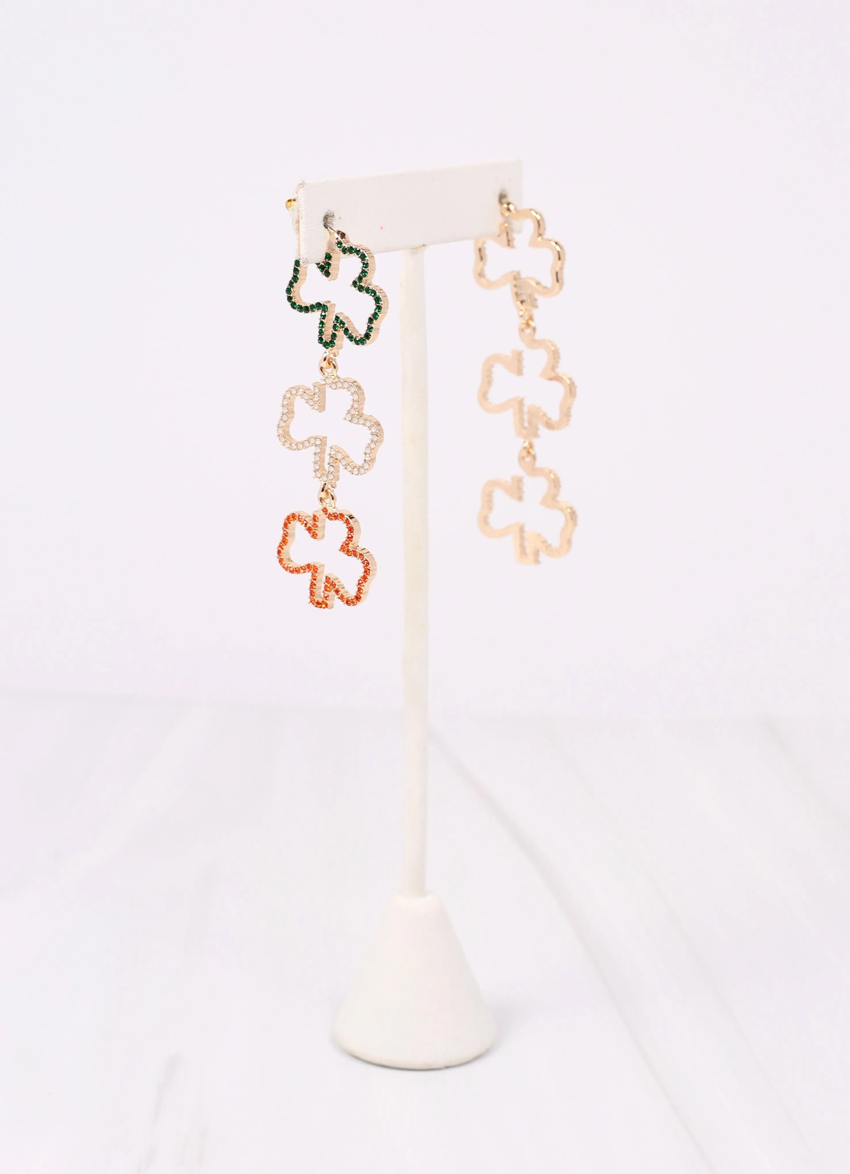 Dublin CZ Shamrock Drop Earring MULTI