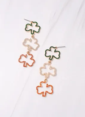 Dublin CZ Shamrock Drop Earring MULTI