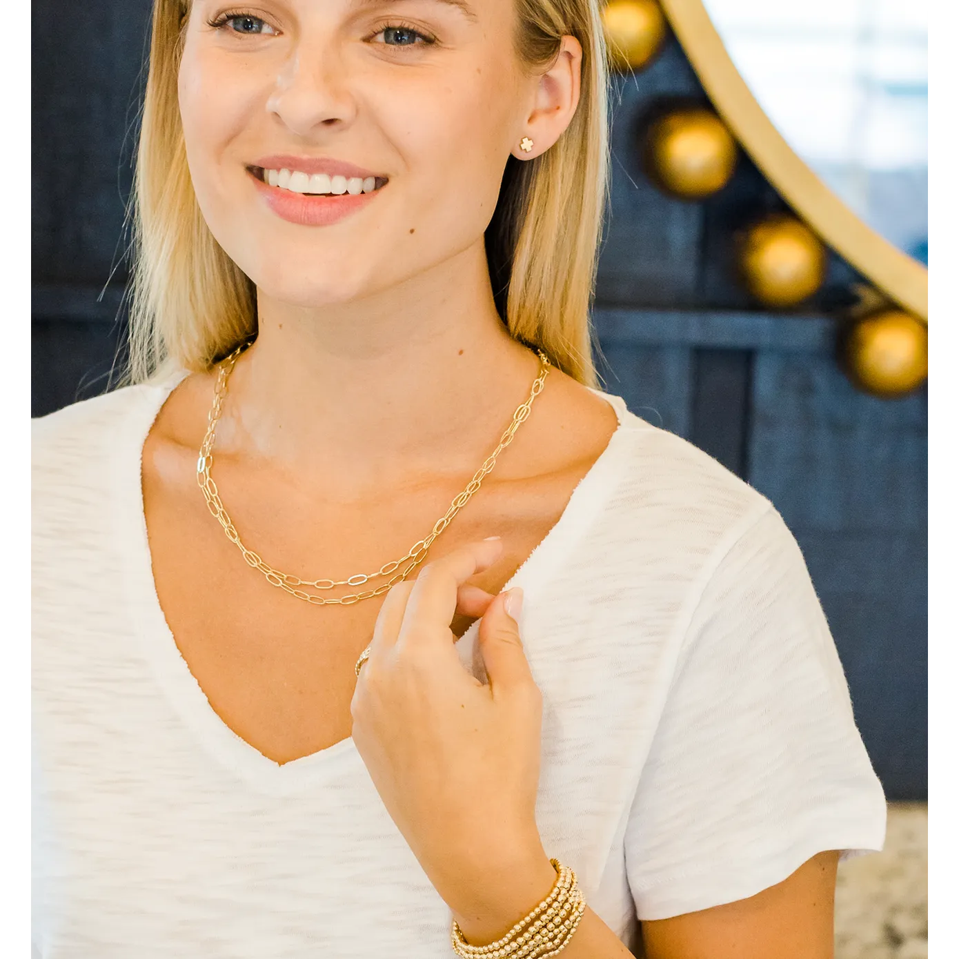 Essential Layering Long 14k gold-filled Paperclip Necklace