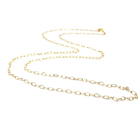 Essential Layering Long 14k gold-filled Paperclip Necklace