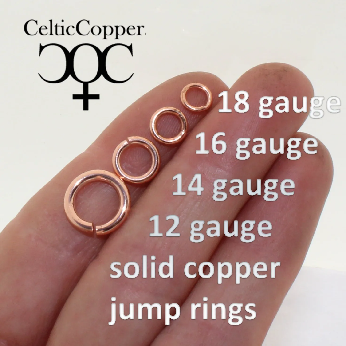 Heavy Duty 12 Gauge Copper Jump Rings JSR12x Solid Copper Jewelry Findings Copper Ring 10-Pack