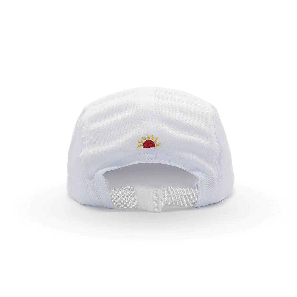 Helios Ultralight 7 Panel Firm Brim Running Cap - White