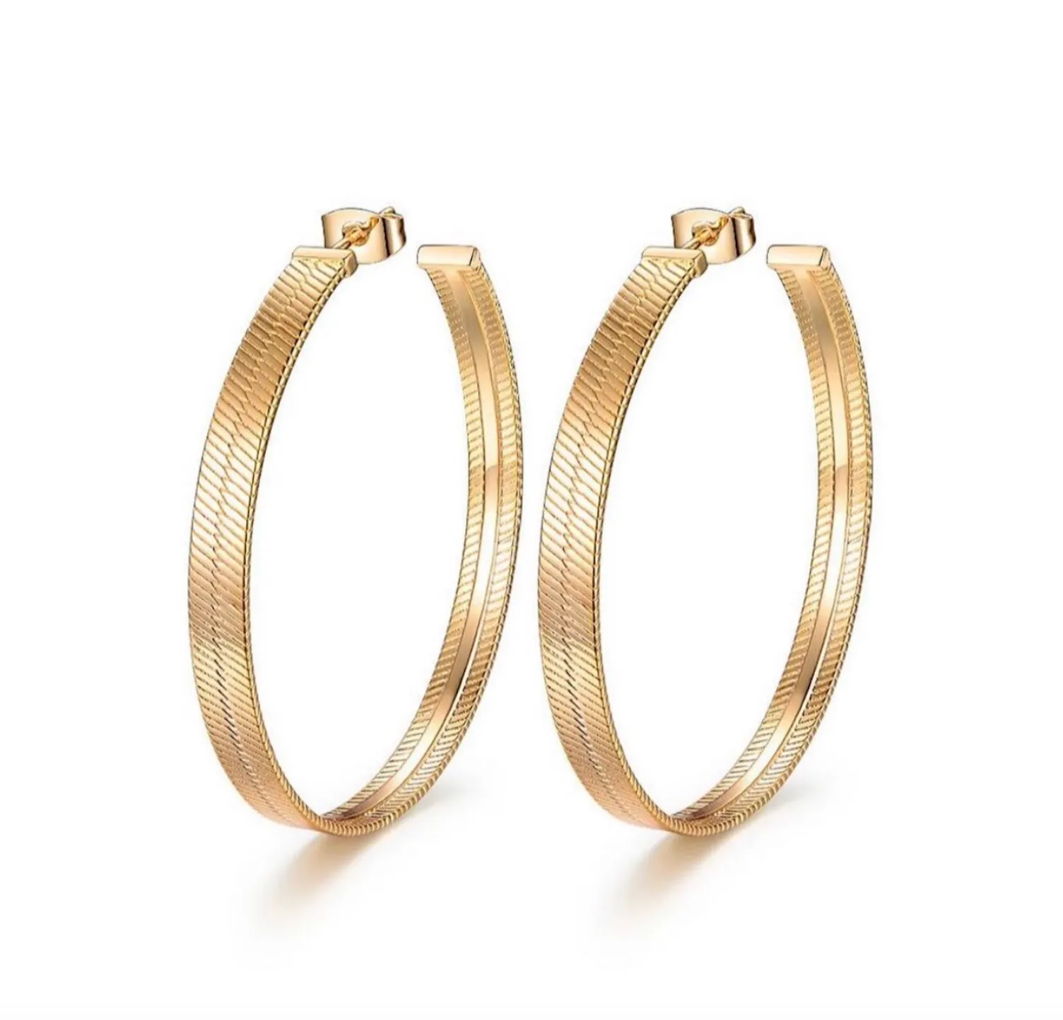 Herringbone Hoop Earrings