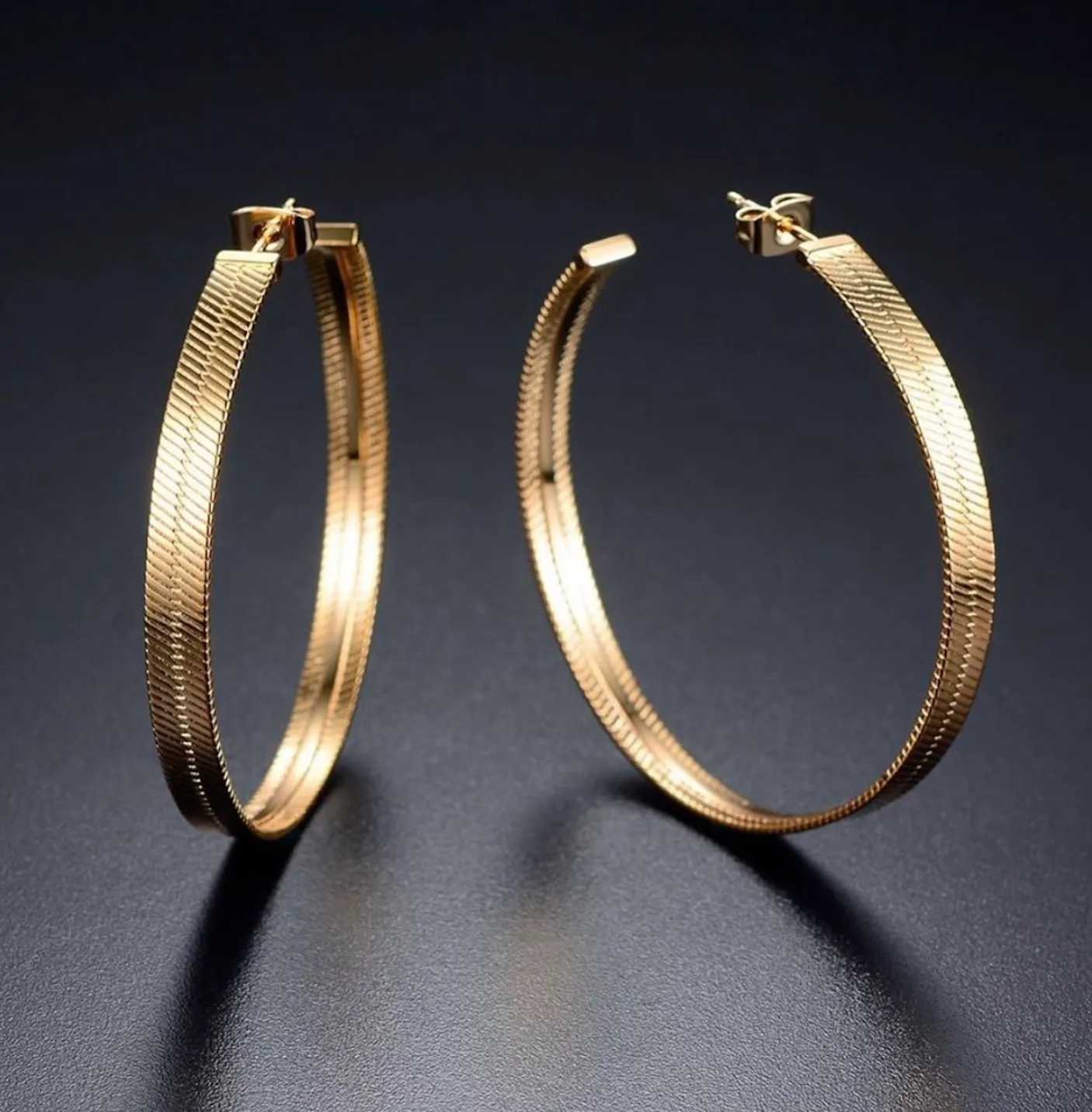 Herringbone Hoop Earrings