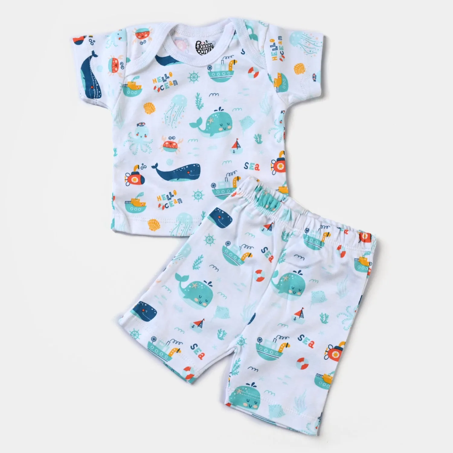 Infant Boys Cotton Poplin 10 Piece Set Marine Life-mIX