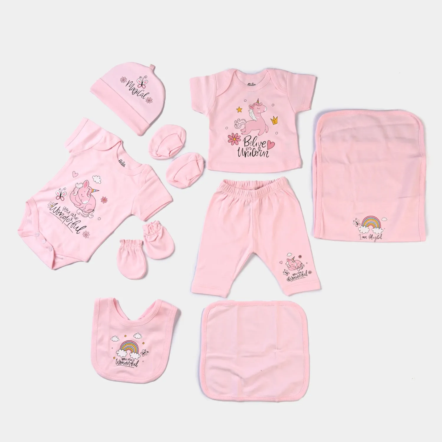 Infant Girls Cotton Poplin 9 Piece Set Magical-mIX