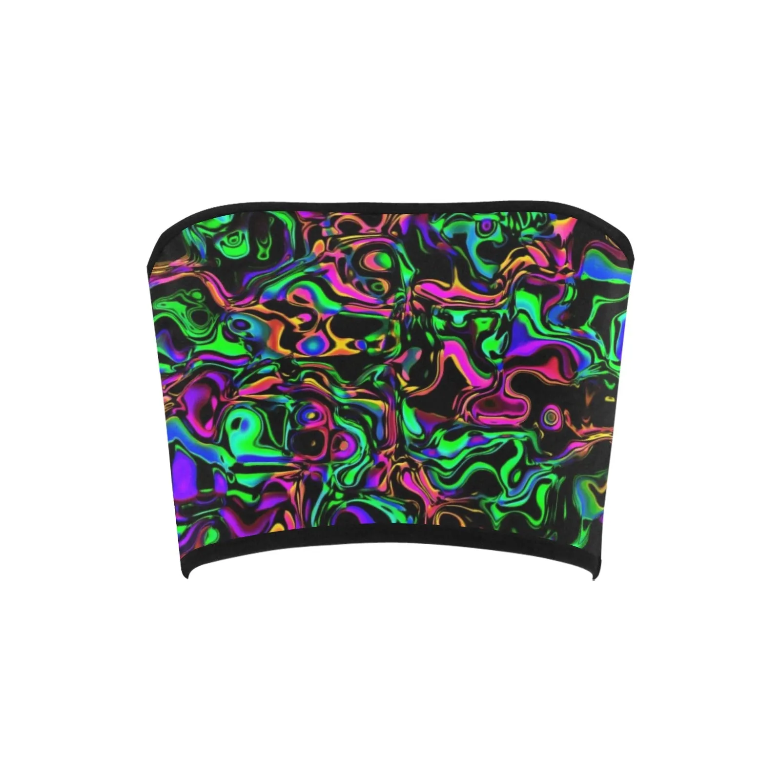 Iridescent Oil Slick Warped Fractal Bandeau Top