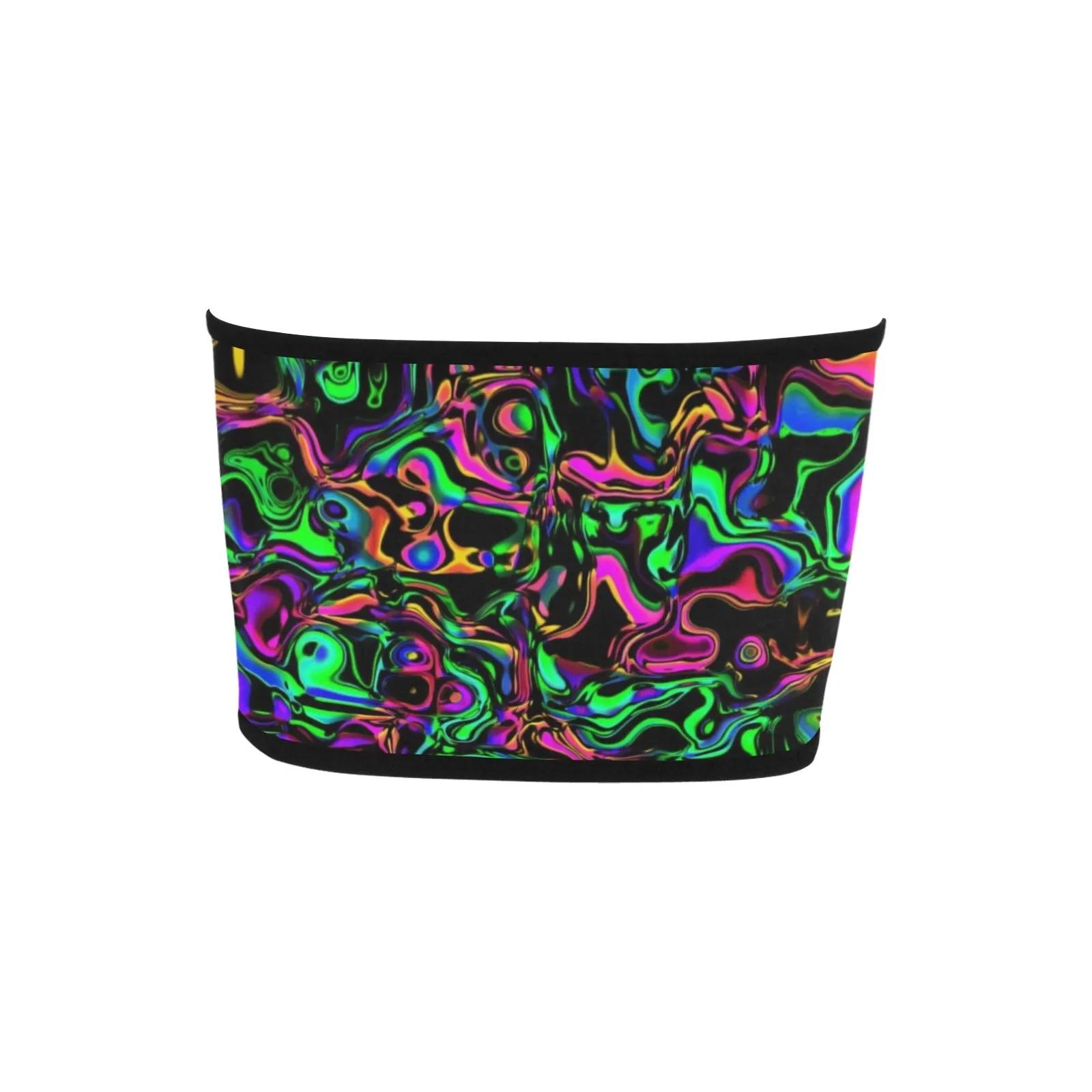 Iridescent Oil Slick Warped Fractal Bandeau Top