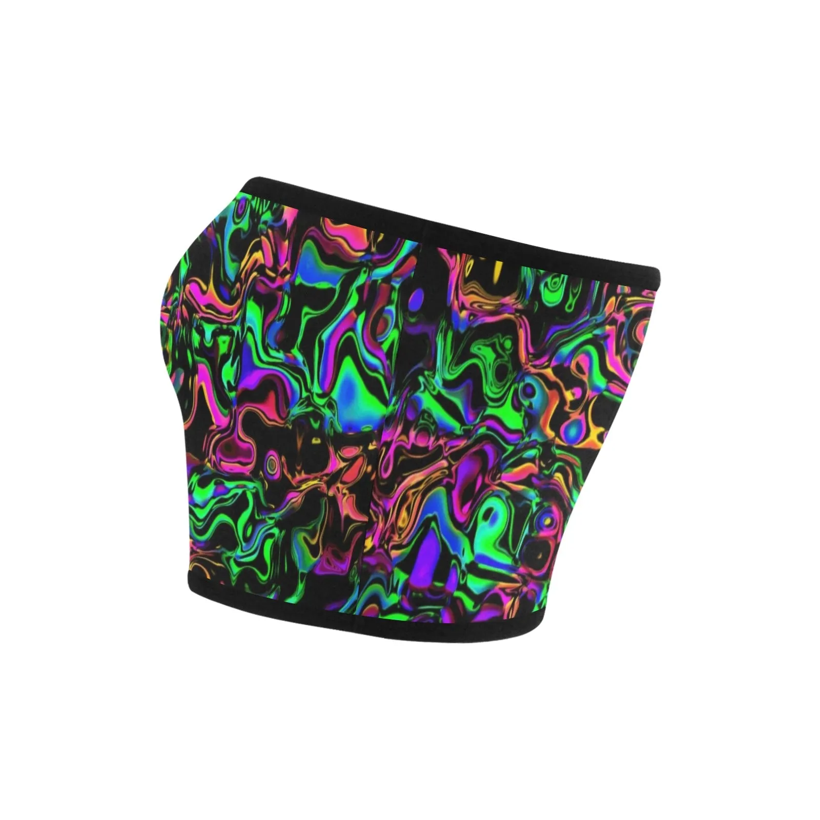 Iridescent Oil Slick Warped Fractal Bandeau Top