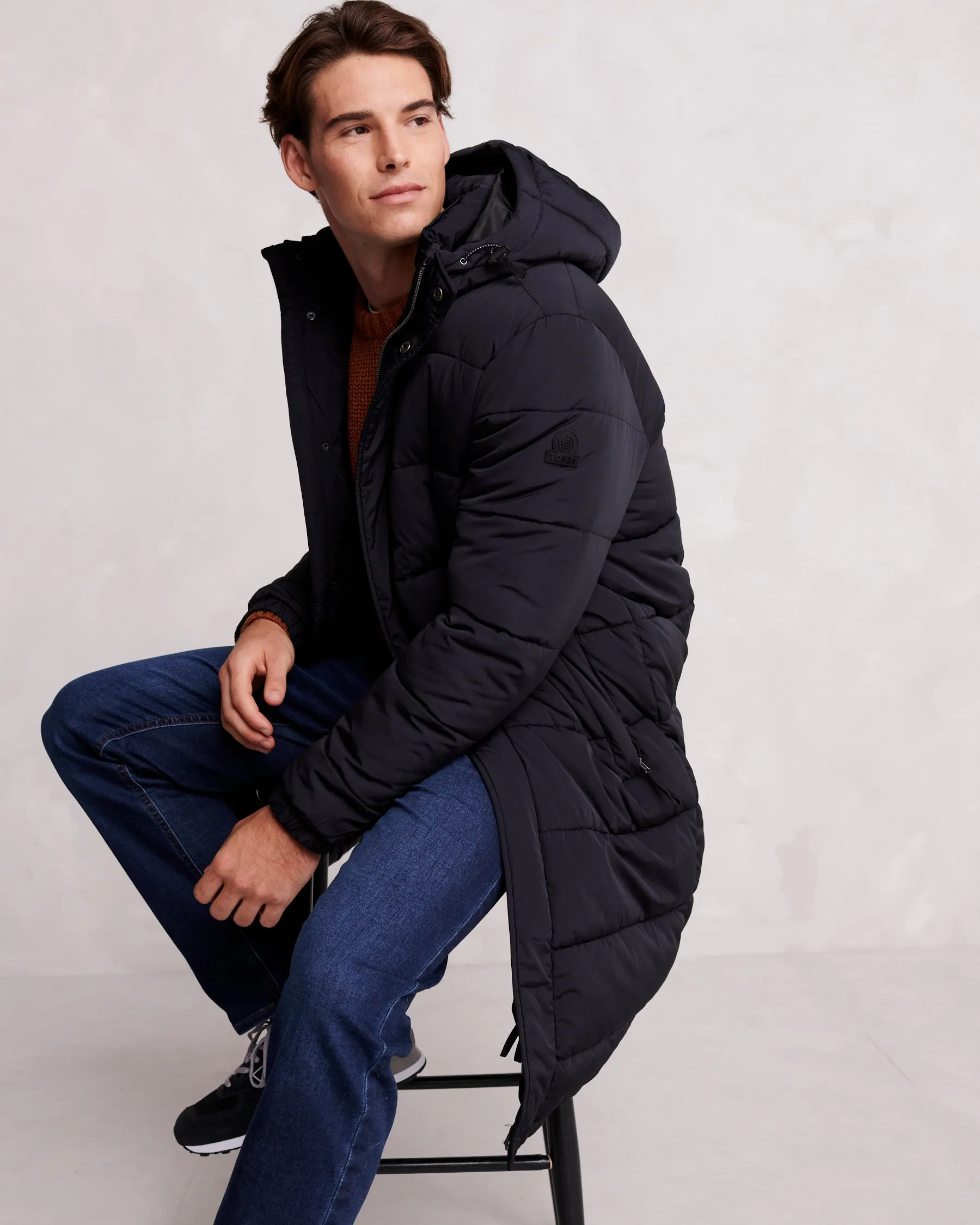 Langrick Mens Long Padded Jacket - Black