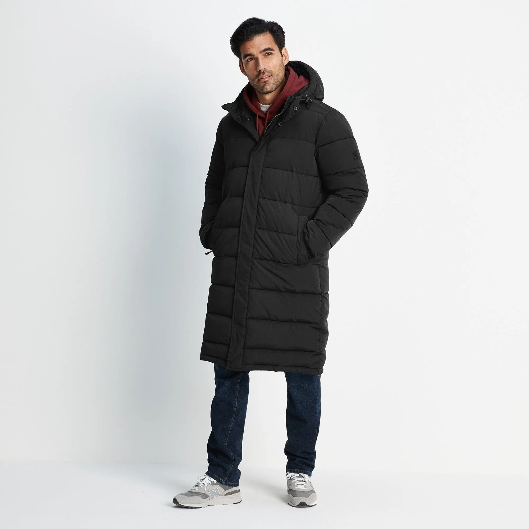 Langrick Mens Long Padded Jacket - Black