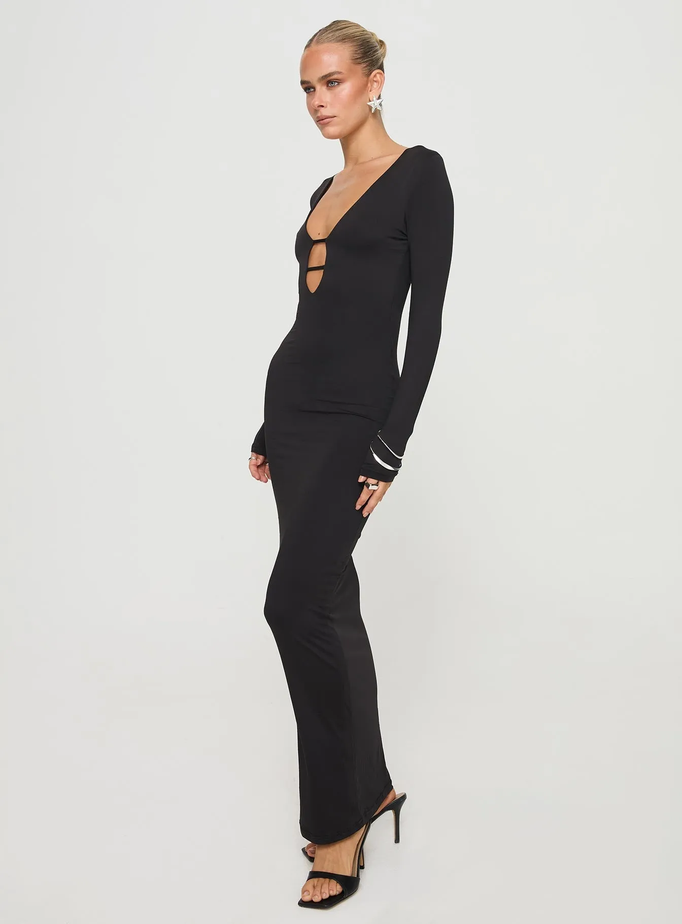 Lasan Long Sleeve Maxi Dress Black