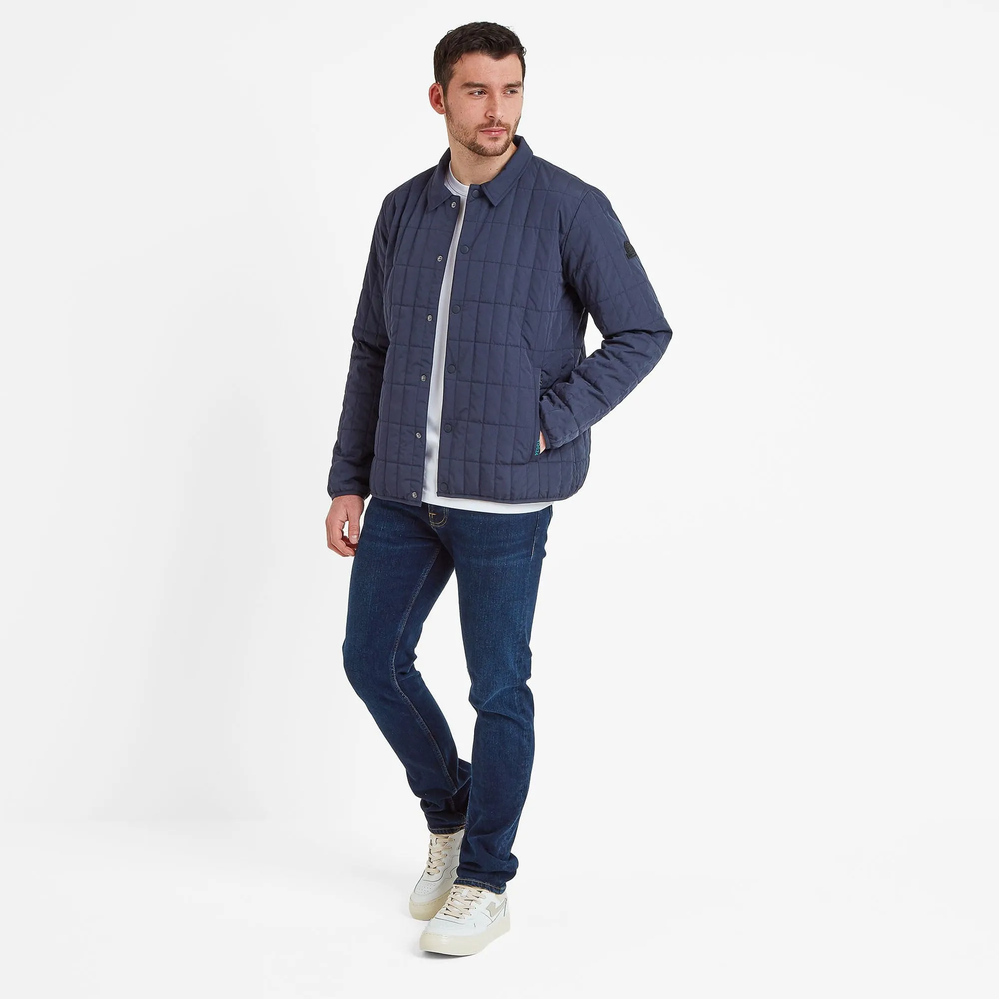 Ludwell Mens Padded Overshirt - Dark Indigo