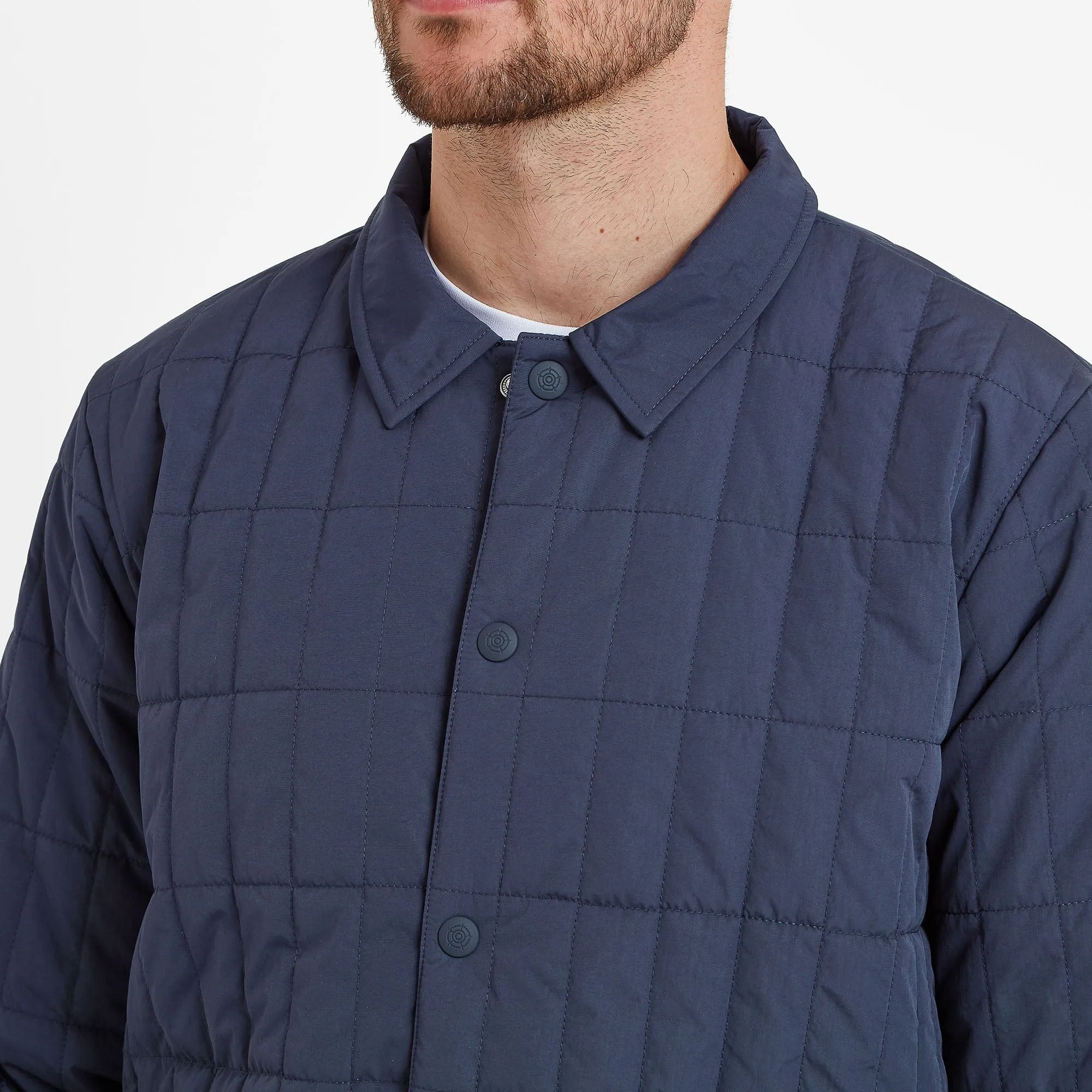 Ludwell Mens Padded Overshirt - Dark Indigo