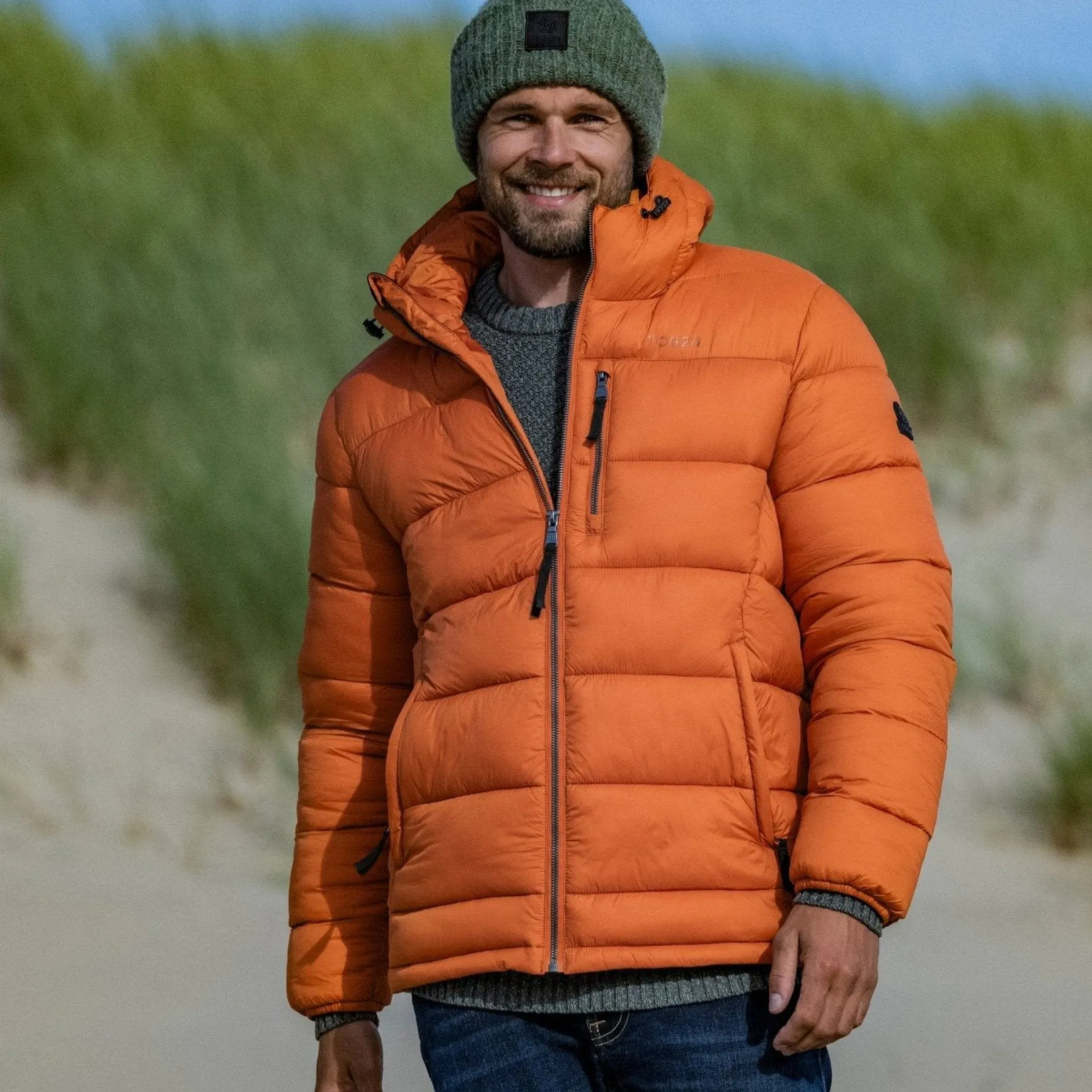 Maloney Mens Padded Jacket - Dark Orange