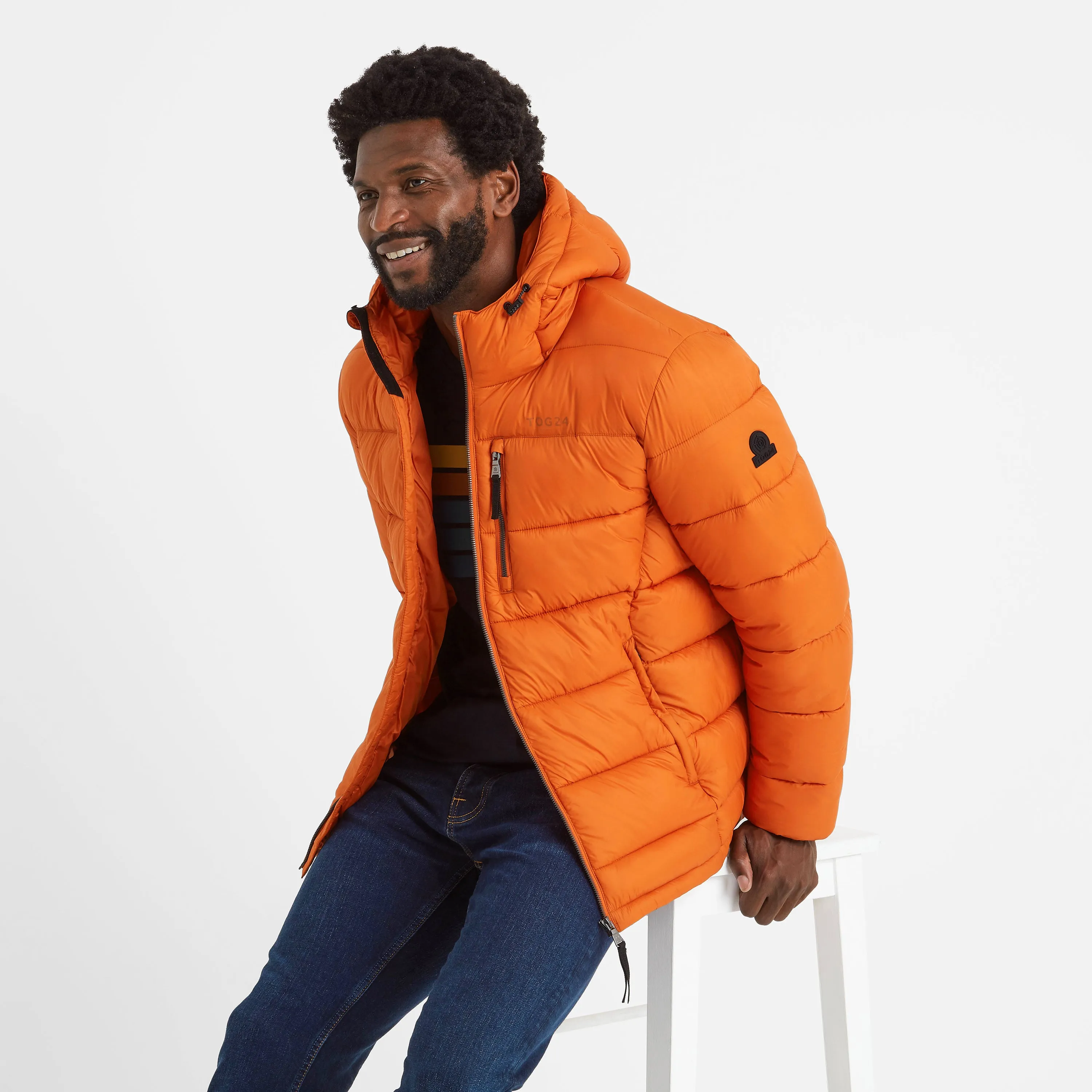 Maloney Mens Padded Jacket - Dark Orange