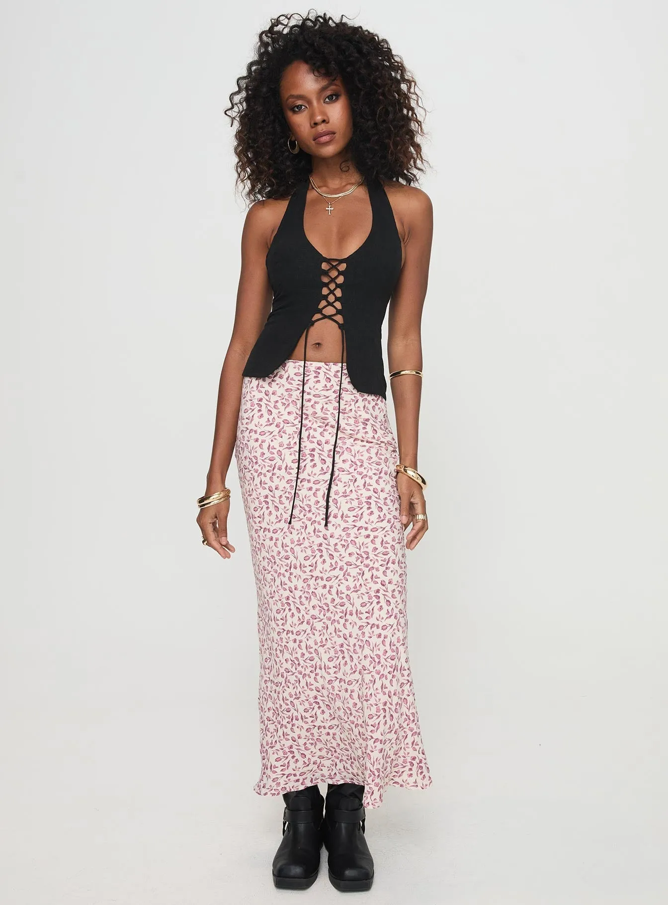 Mariposa Maxi Skirt Beige Floral