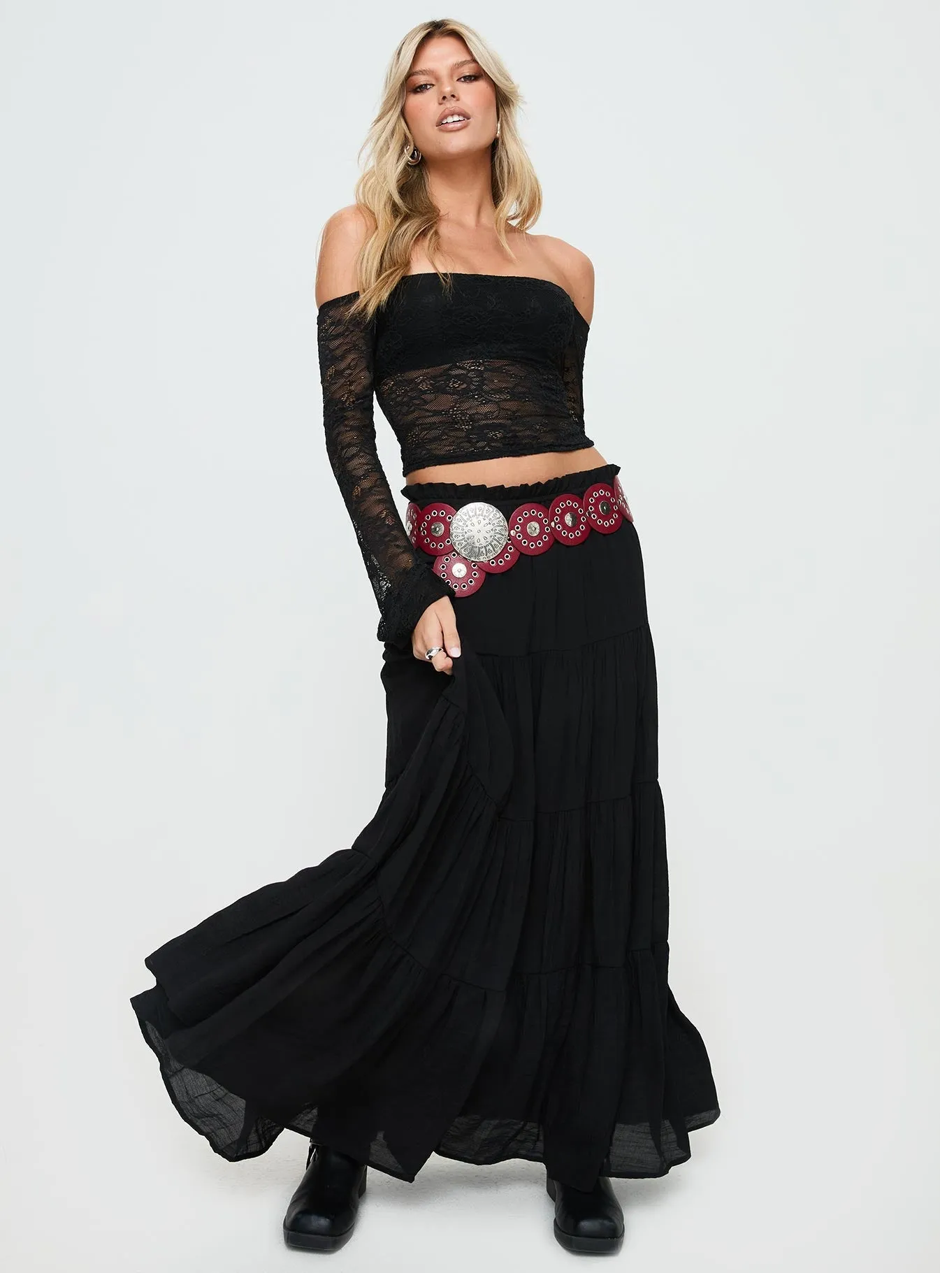 Mya Maxi Skirt Black