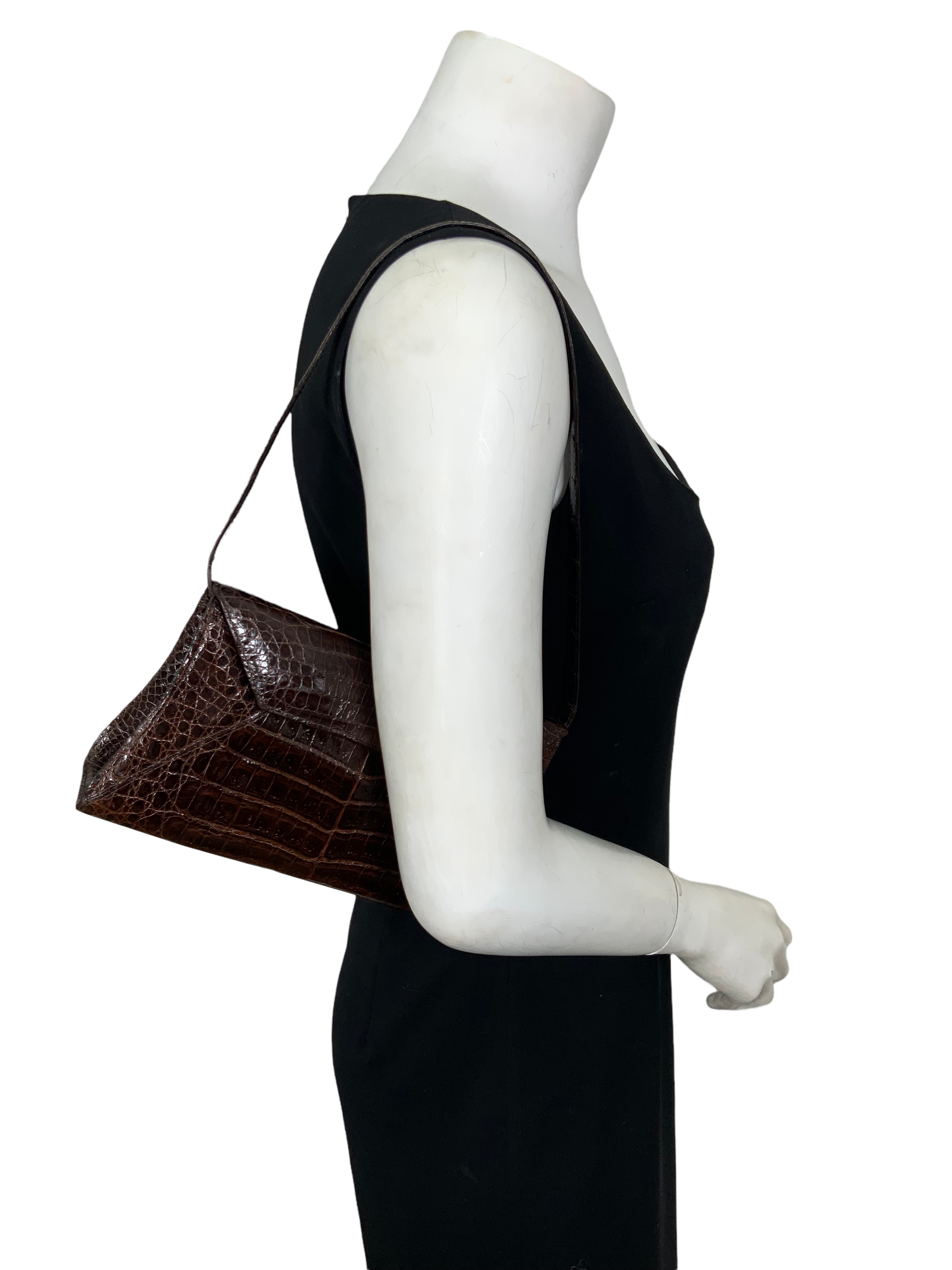 Nancy Gonzalez Small Crocodile Flap Clutch with Shoulder Strap