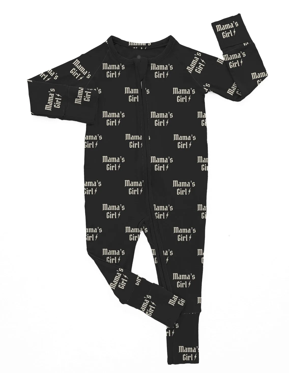 OLLC MAMA'S GIRL BAMBOO ROMPER | BLACK