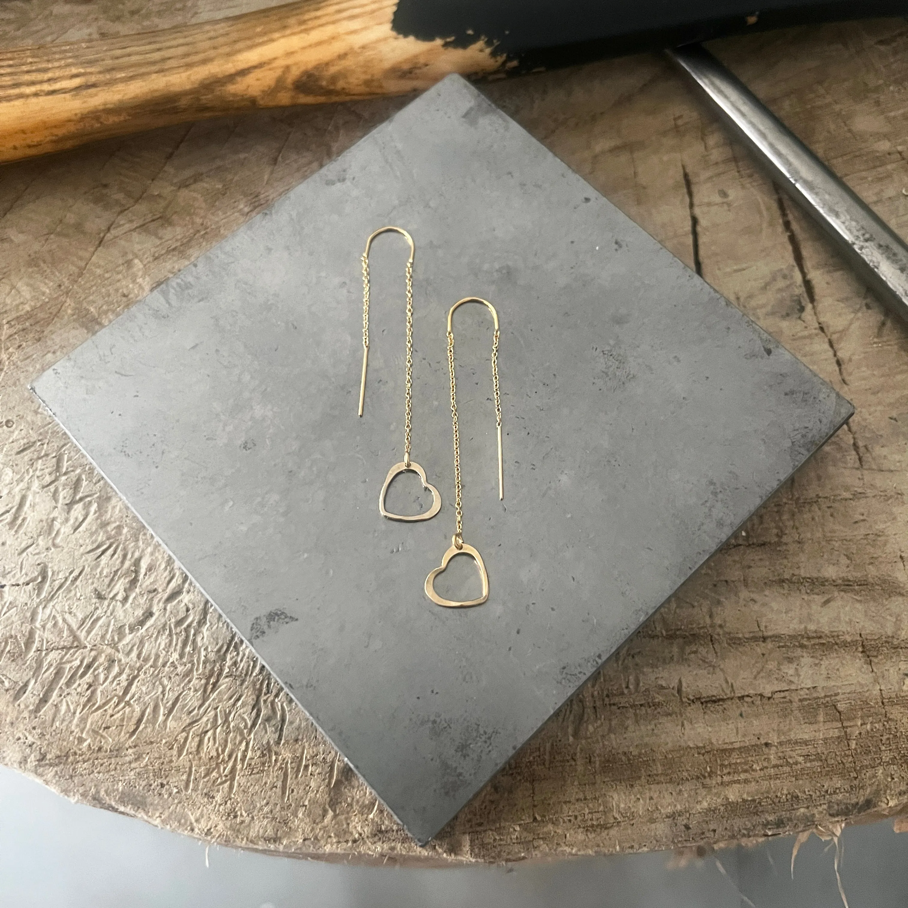 Open Heart Threader earrings