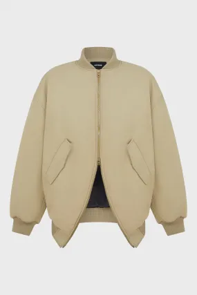 PADDED TWO WAY ZIPPER BOMBER JACKET