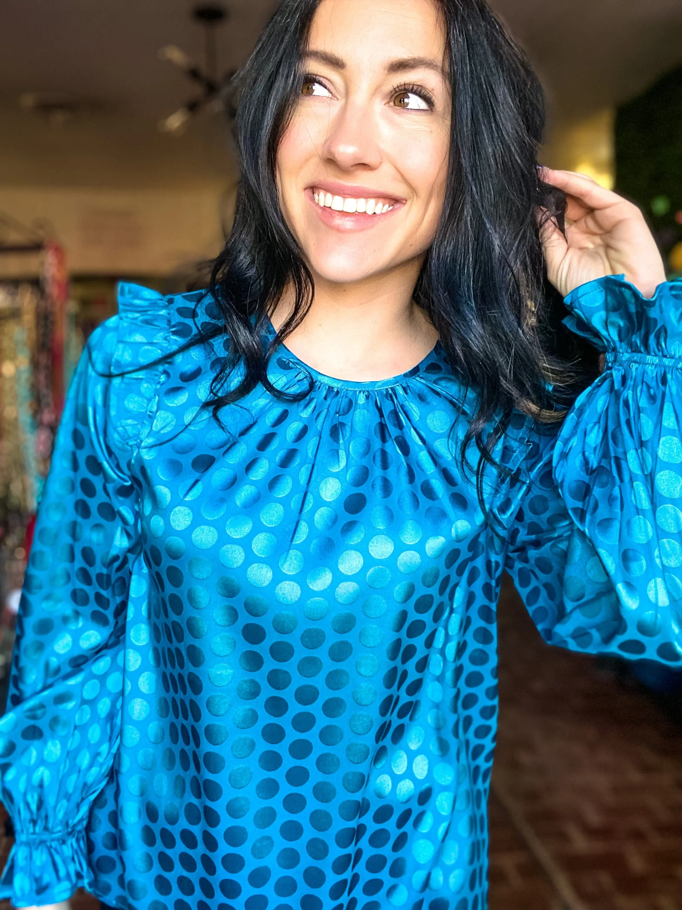 Pixi Polka Dot Satin Top