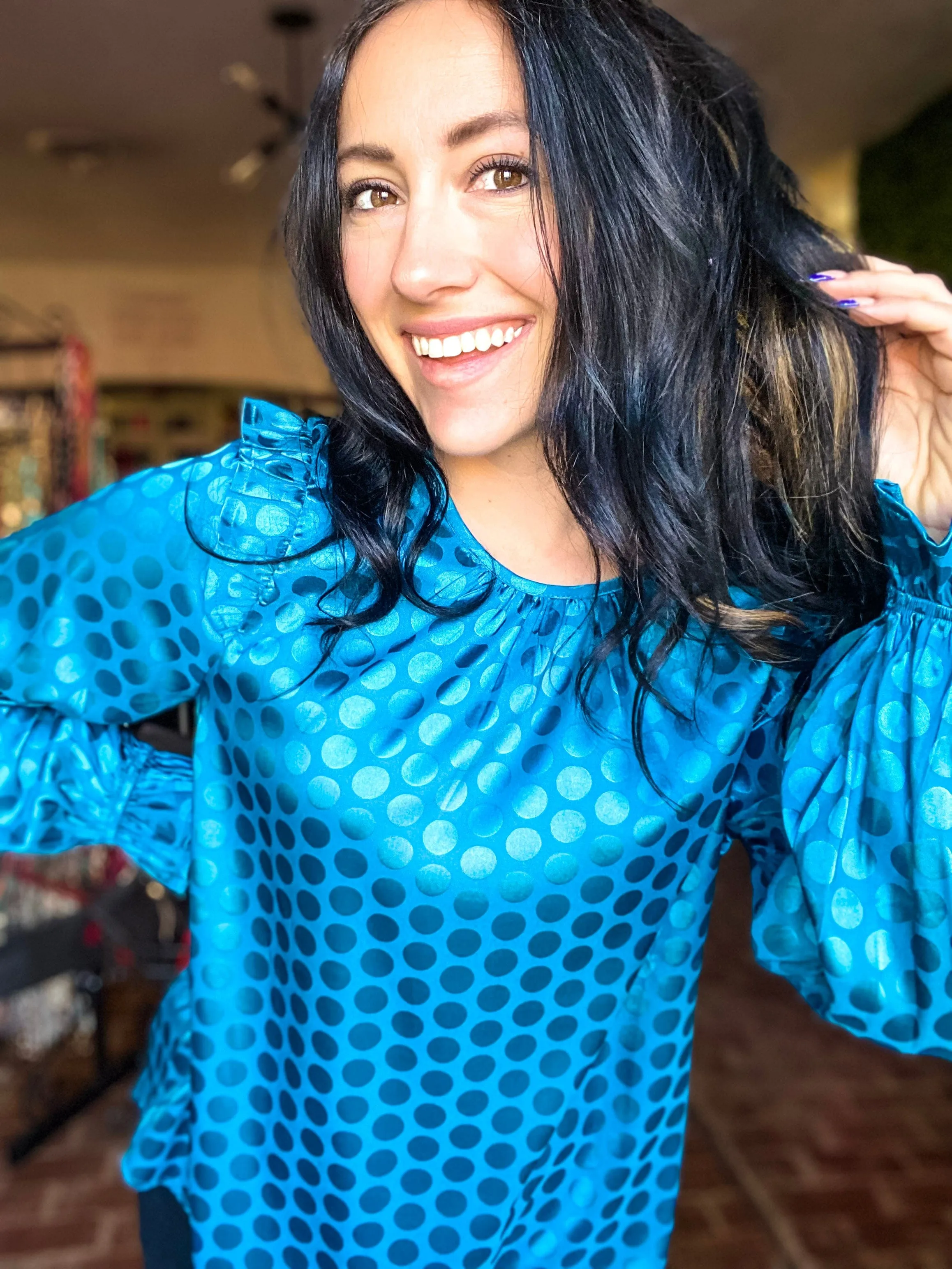 Pixi Polka Dot Satin Top