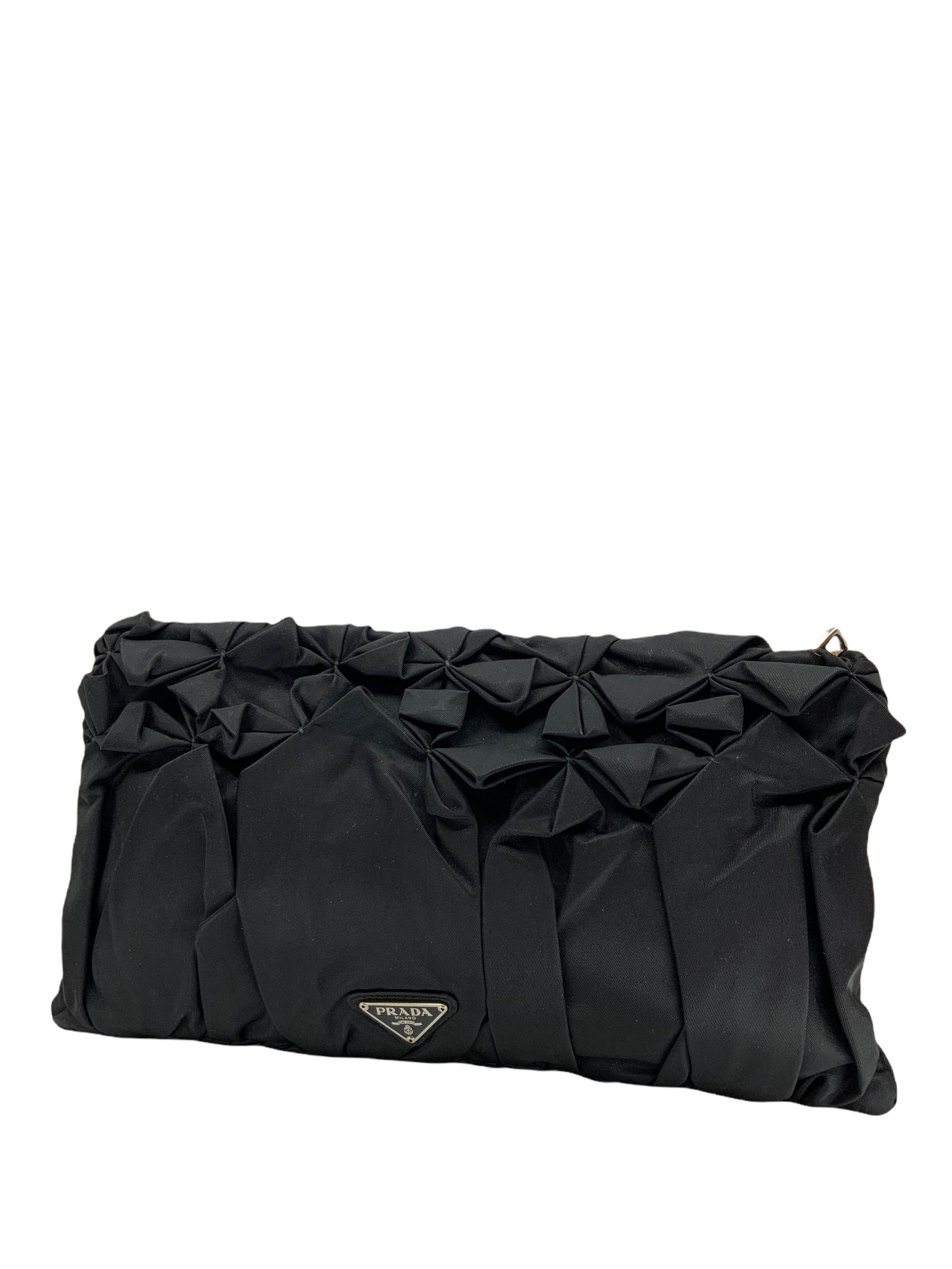 Prada Origami Pleated Large Clutch Tesutto Nylon