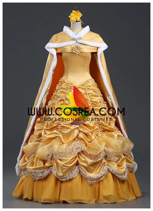 Princess Belle Rose Gold Satin Beauty And Beast Cape